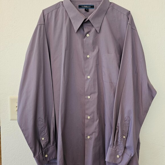Croft & Barrow Mens Dress Shirt XXL 18 1/2-19 Lavender Long Sleeve Button Down - Picture 4 of 5